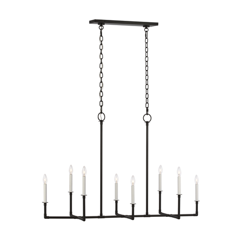 Visual Comfort Studio Collection Chapman & Meyers 47.75-Inch Long Bayview Aged Iron Linear Chandelier by Visual Comfort Studio CC1368AI