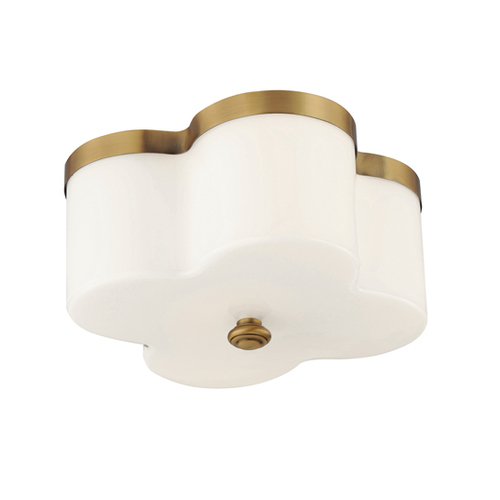 Maxim Lighting Clover 13.50-Inch Flush Mount in Natural Aged Brass by Maxim Lighting 12240WTNAB