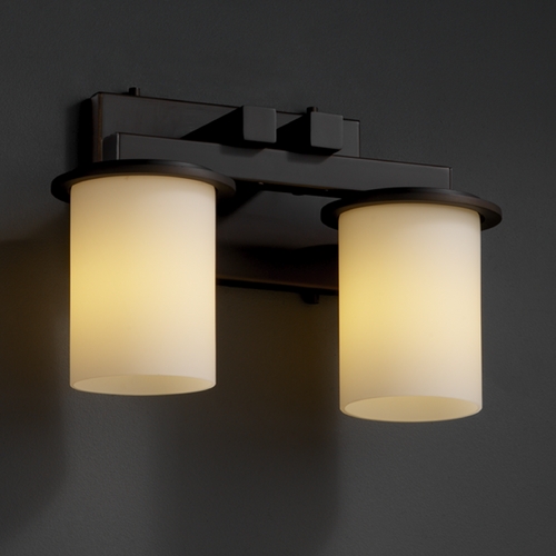 Justice Design Group Fusion Collection Bathroom Light by Justice Design Group FSN-8772-10-OPAL-DBRZ