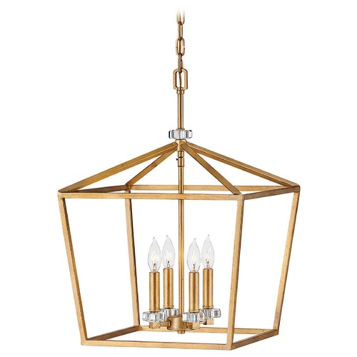 Hinkley Stinson 4-Light Distressed Brass Chandelier by Hinkley Lighting 3535DA