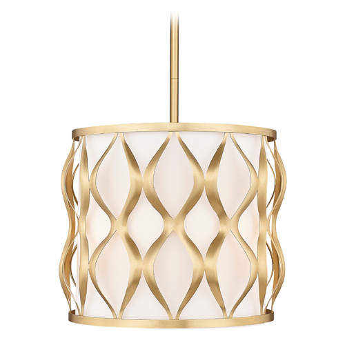Z-Lite Z-Lite Harden Modern Gold Pendant Light with Cylindrical Shade 1948P12-MGLD