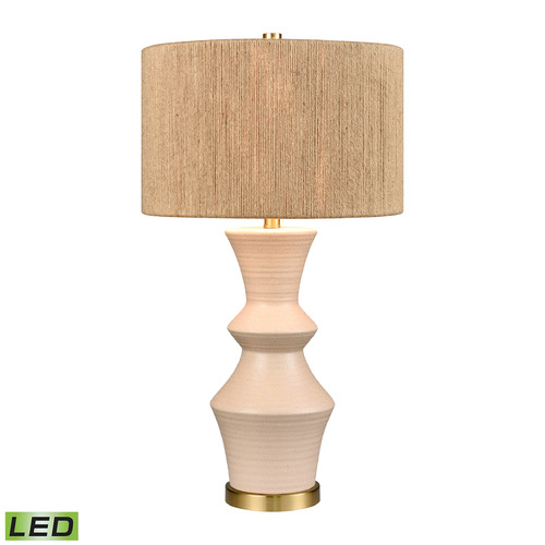 Elk Lighting Elk Lighting Belen Ivory & Honey Brass LED Table Lamp with Drum Shade S0019-11160-LED