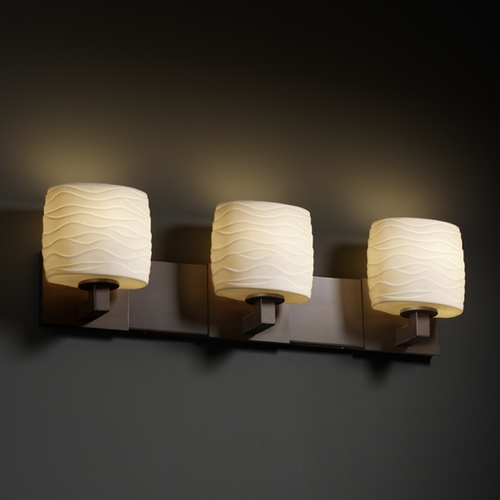 Justice Design Group Limoges Collection Bathroom Light by Justice Design Group POR-8923-30-WAVE-DBRZ