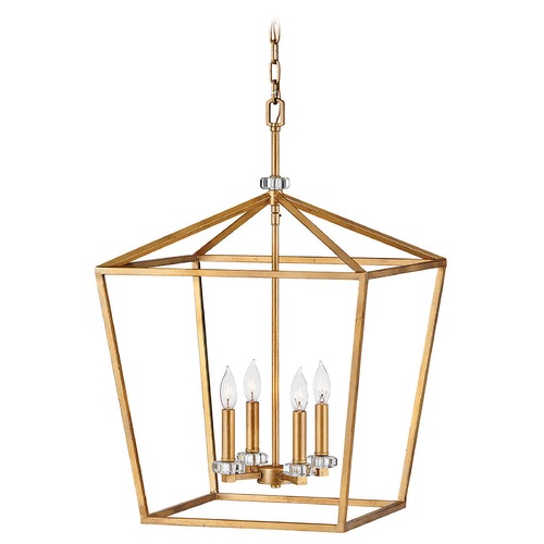 Hinkley Stinson 4-Light Distressed Brass Chandelier by Hinkley Lighting 3536DA