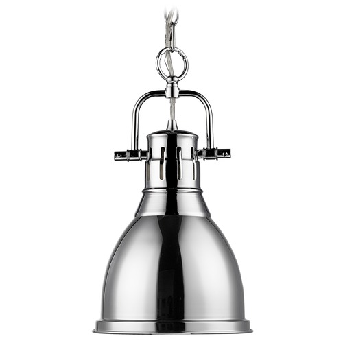 Golden Lighting Duncan Small Pendant in Chrome by Golden Lighting 3602-S CH-CH
