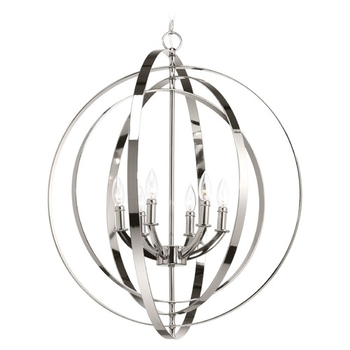 Progress Lighting Equinox Polished Nickel Pendant by Progress Lighting P3889-104