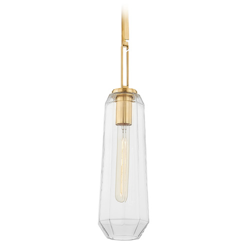 Corbett Lighting Corbett Lighting Copenhagen Vintage Brass LED Mini-Pendant Light with Oblong Shade 447-14-VB