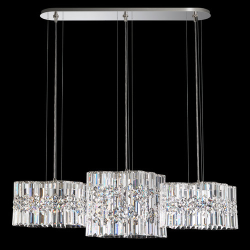 Schonbek Lighting Schonbek Worldwide Lighting Selene Stainless Steel LED Multi-Light Pendant SPU140N-SS1O