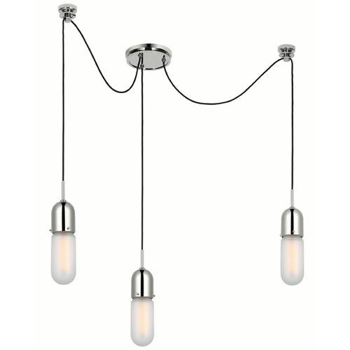 Visual Comfort Signature Collection Thomas OBrien Junio Chandelier in Polished Nickel by VC Signature TOB5645PNFG3