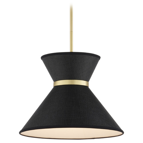 Currey and Company Lighting Currey and Company Avignon Polished Brass / Black LED Pendant Light with Conical Shade 9000-1120