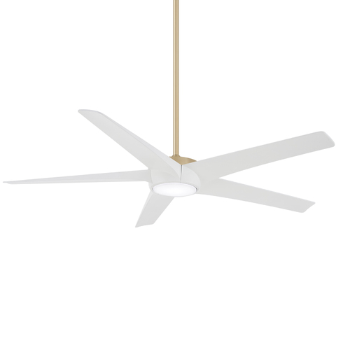 Minka Aire Skymaster 65-Inch LED Ceiling Fan in Soft Brass by Minka Aire F767L-SBR/WHF