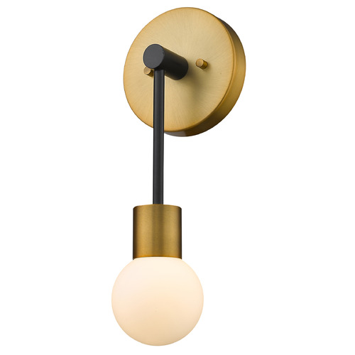 Z-Lite Neutra Matte Black & Foundry Brass Sconce by Z-Lite 621-1S-MB-FB