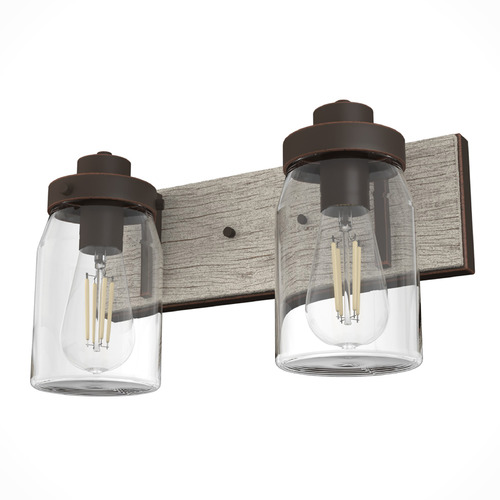 Hunter Fan Company Hunter Fan Company Devon Park Onyx Bengal & Barnwood Bathroom Light 48018