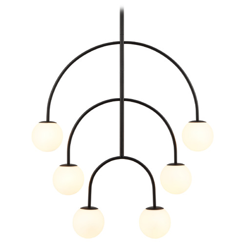 Elk Lighting Elk Lighting Doby Matte Black Pendant Light with Globe Shade H0018-10373