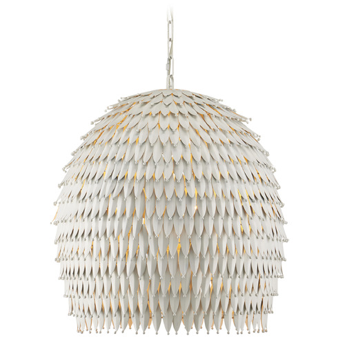 Currey and Company Lighting Currey and Company Overlay White Pendant Light with Bowl / Dome Shade 9000-1161