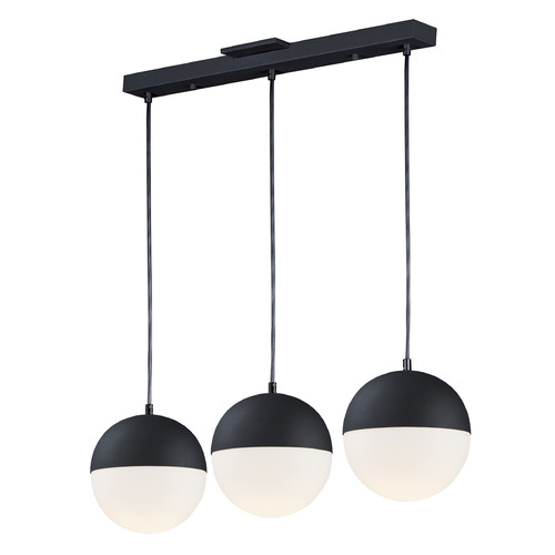 ET2 Lighting Half Moon 3-Light Linear LED Pendant in Black by ET2 Lighting E20363-92BK