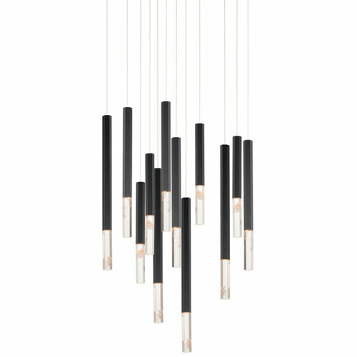 ET2 Lighting Diaphane 12-Light LED Multi-Light Pendant in Black by ET2 Lighting E11032-95BK