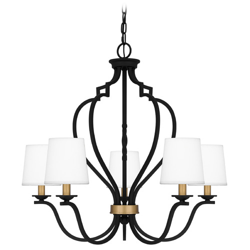 Quoizel Lighting Quoizel Lighting Wilkins Matte Black & Brass Accents Chandelier WIL5027MBK