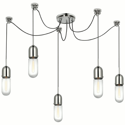 Visual Comfort Signature Collection Thomas OBrien Junio Chandelier in Antique Brass by VC Signature TOB5645PNCG5