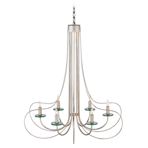Currey and Company Lighting Currey and Company Harrow Silver Leaf / Silver / Clear Chandelier 9000-1137