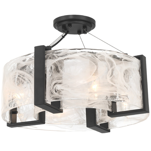 Minka Lavery Minka Lavery Cloud Break Coal Black Semi-Flushmount Light 3614-66A