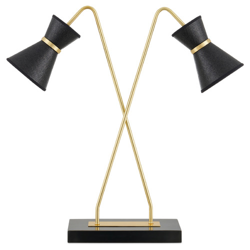 Currey and Company Lighting Currey and Company Suzanne Duin Avignon Polished Brass / Oil Rubbed Bronze / Black LED Desk Lamp 6000-0898