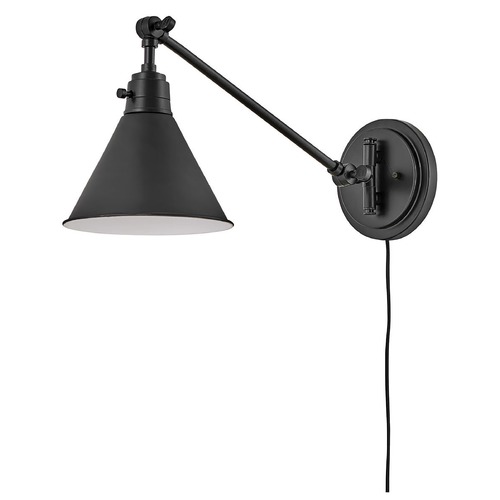 Hinkley Arti 10.25-Inch Black Swing Arm Convertible Wall Lamp by Hinkley Lighting 3690BK