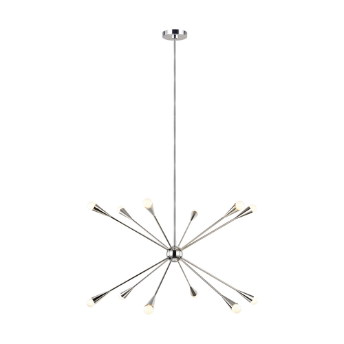 Visual Comfort Studio Collection ED Ellen-DeGeneres Jax 38-Inch Polished Nickel Chandelier by Visual Comfort Studio EC10312PN