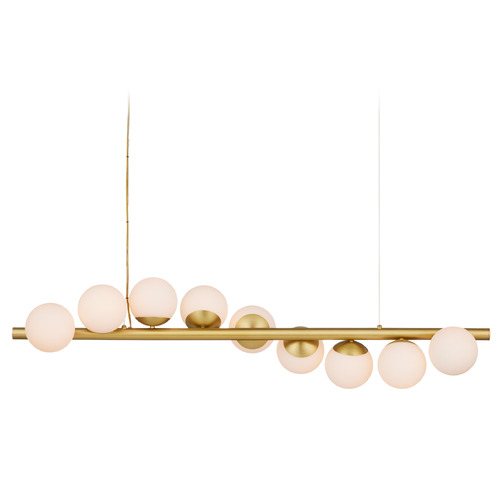 Currey and Company Lighting Currey and Company Barcarolle Brushed Brass / White Island Light 9000-1172