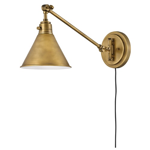 Hinkley 10.25-Inch Heritage Brass Swing Arm Convertible Wall Lamp by Hinkley Lighting 3690HB