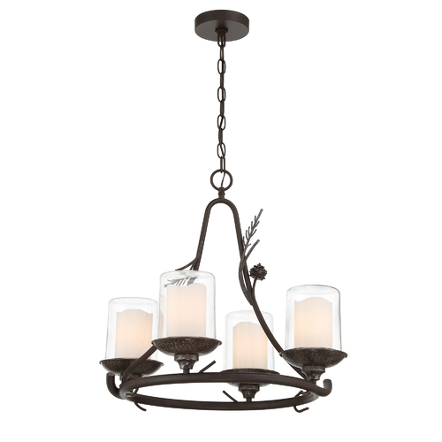 Minka Lavery Ponderosa Ridge 4-Lt Outdoor Chandelier in Weathered Spruce by Minka 2754-694