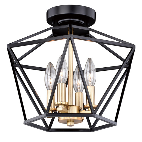 Vaxcel Lighting Vaxcel Lighting Turin Noble Bronze & Natural Brass Semi-Flushmount Light C0174