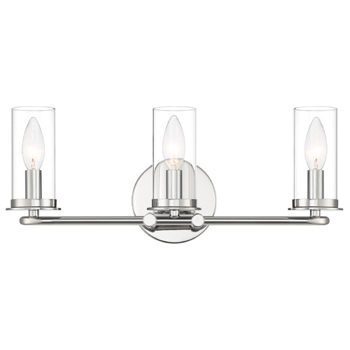 Designers Fountain Lighting Designers Fountain Hudson Heights Polished Nickel Bathroom Light D268C-3B-PN