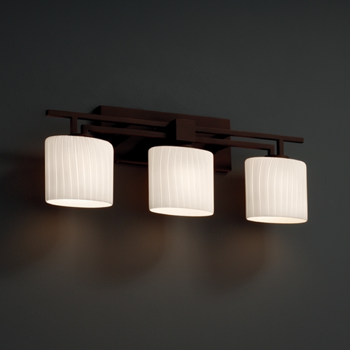 Justice Design Group Fusion Collection Bathroom Light by Justice Design Group FSN-8703-30-RBON-DBRZ