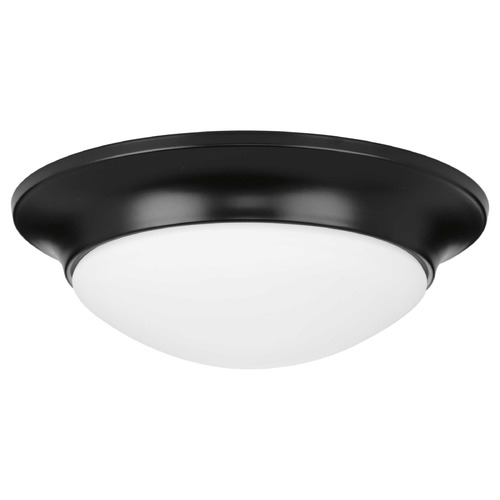 Progress Lighting Etched Glass Flush Mount Black Flush Mount by Progress Lighting P350146-031