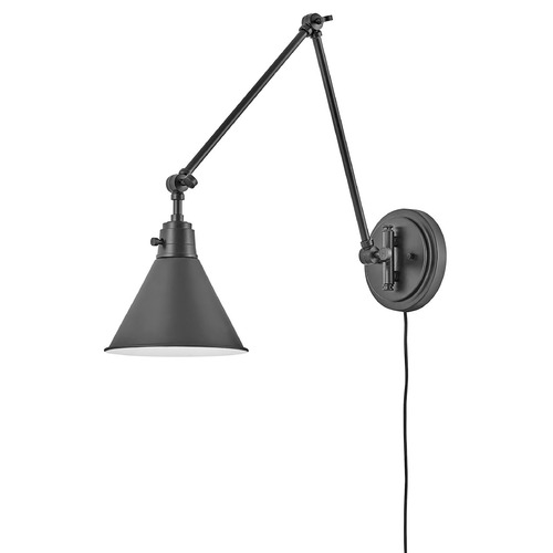 Hinkley Arti 18.25-Inch Black Swing Arm Convertible Wall Lamp by Hinkley Lighting 3692BK