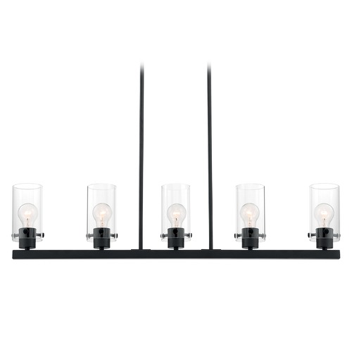 Satco Lighting Sommerset Matte Black Linear Light with Cylindrical Shade by Satco Lighting 60/7276