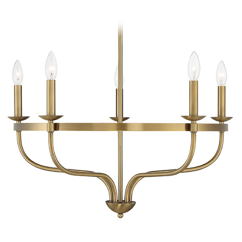 Meridian 5-Light Chandelier in Natural Brass by Meridian M10087NB