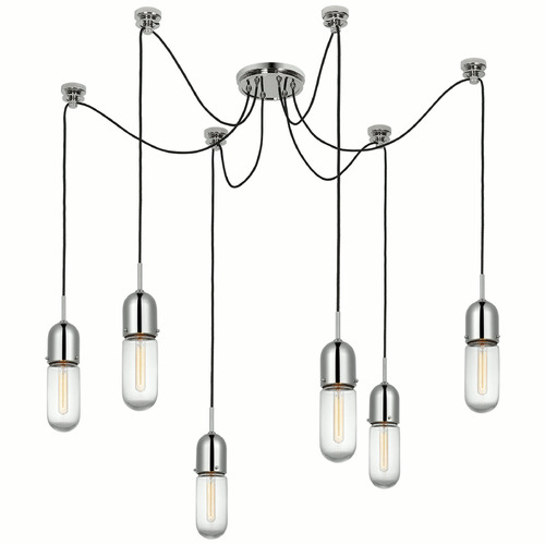 Visual Comfort Signature Collection Thomas OBrien Junio Chandelier in Polished Nickel by VC Signature TOB5645PNCG6