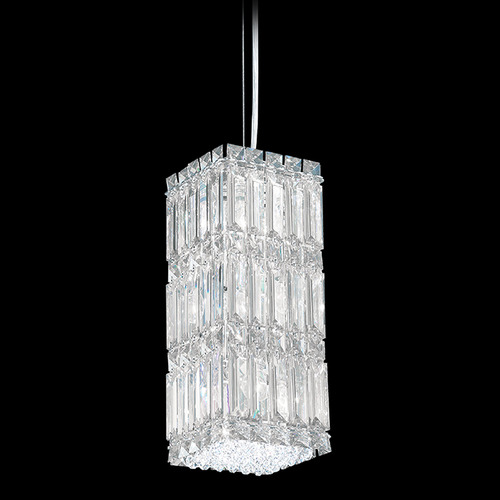Schonbek Lighting Schonbek Worldwide Lighting Quantum Polished Stainless Steel Mini-Pendant Light with Square Shade 2252O