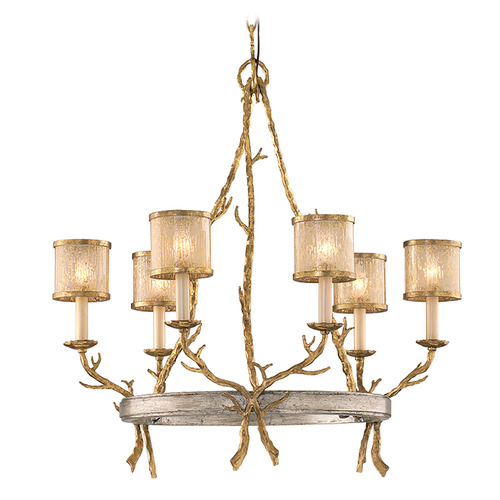 Corbett Lighting Corbett Lighting Parc Royale Vintage Gold Leaf & Stria Silver Leaf Chandelier 66-06-VGL/SSL