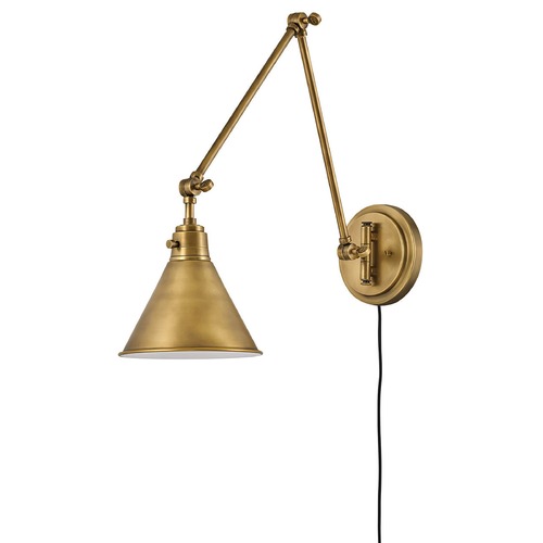 Hinkley 18.25-Inch Heritage Brass Swing Arm Convertible Wall Lamp by Hinkley Lighting 3692HB