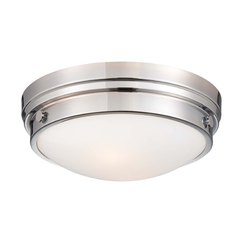 Minka Lavery Flush Mount with White Glass in Chrome by Minka Lavery 823-77