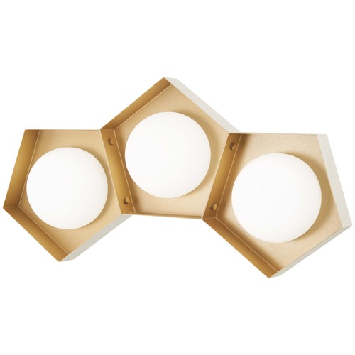 George Kovacs Lighting Five-O LED Bathroom Light in Texured White & Gold Leaf by George Kovacs P1393-044G-L