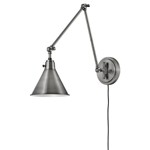 Hinkley 18.25-Inch Polished Antique Nickel Swing Arm Convertible Wall Lamp by Hinkley Lighting 3692PL