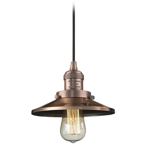 Innovations Lighting Railroad Antique Copper Mini Pendant by Innovations Lighting 201C-AC-M3