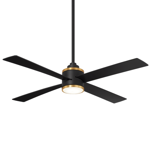 Minka Aire Falco 54-Inch LED Ceiling Fan in Coal Black & Soft Brass by Minka Aire F796L-CL/SBR