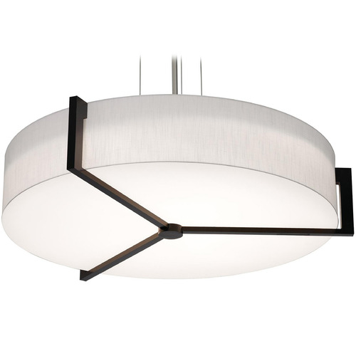 AFX Lighting Afx Lighting Apex Satin Nickel LED Pendant Light with Drum Shade APP3044L5AJUDES-LW