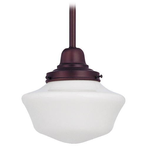 Design Classics Lighting 8-Inch Schoolhouse Mini-Pendant Light in Bronze Finish FB4-220 / GA8