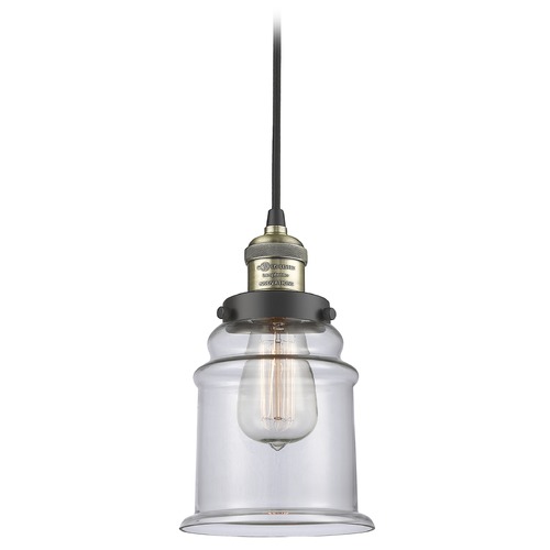 Innovations Lighting Canton Black Antique Brass Mini Pendant by Innovations Lighting 201C-BAB-G182